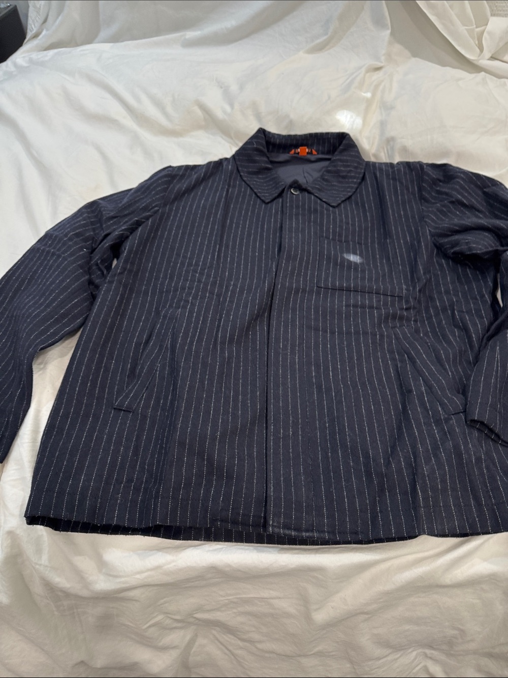 Barena Men's Navy Pinstripe midweight Jacket Italian 56 or US 46 or XL